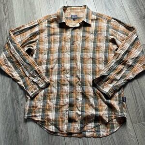 Patagonia Men’s Plaid Long-sleeve Organic Cotton Button Down‎ Shirt Size M